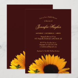 Invitación Ducha nupcial de girasol ruso