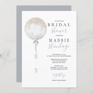 Invitación Ducha nupcial de globo floral a la medida