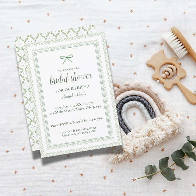 Invitación Ducha nupcial de Green Bow Grandmillenienne (Subido por el creador)