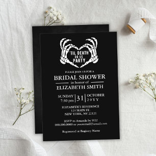 Invitación Ducha nupcial de Halloween - Muerte hasta la muert