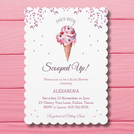 Invitación Ducha nupcial de helado de Purpurina rosado