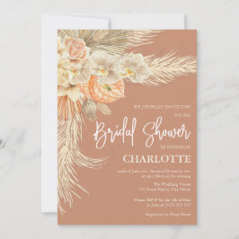 Invitación Ducha nupcial de hierba de Terracota Bohemia Pampa