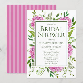 Invitación Ducha Nupcial de Hortensias Rosas