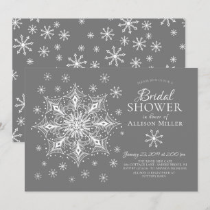 Invitación Ducha nupcial de invierno con copo de nieve