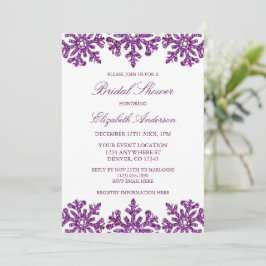 Invitación Ducha nupcial de invierno con copo de nieve