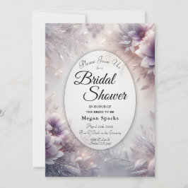 Invitación Ducha Nupcial de Invierno con Plata y Amatista Sua