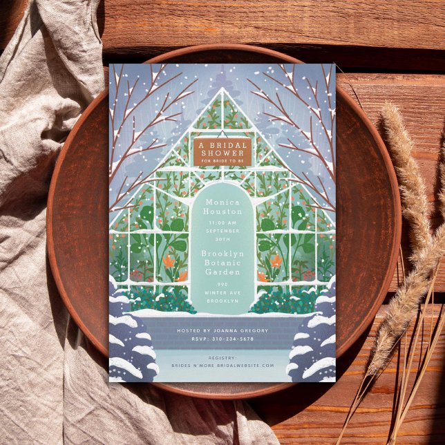 Invitación Ducha nupcial de invierno de Snowley Greenhouse (Subido por el creador)