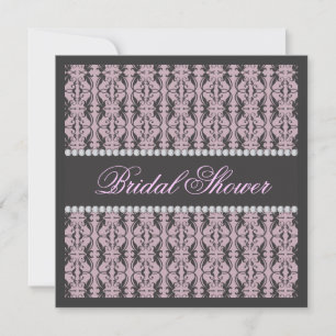 Invitación Ducha nupcial de joyas de encaje negro y lilac