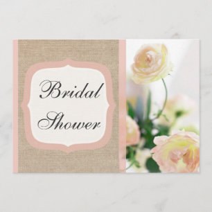 Invitación Ducha nupcial de la arpillera del Peony del