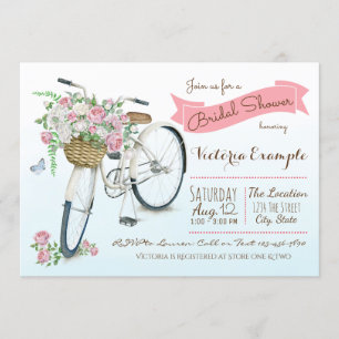 Invitación Ducha nupcial de la boda de la bicicleta de la