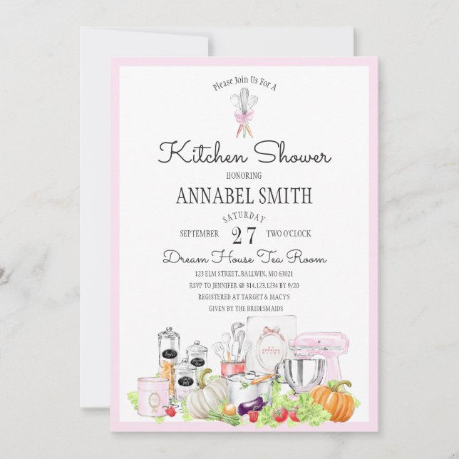 Invitación Ducha nupcial de la cocina (Anverso)