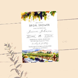 Invitación Ducha nupcial de la coloración del agua de los viñ