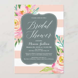 Invitación Ducha nupcial de la elegancia floral de la