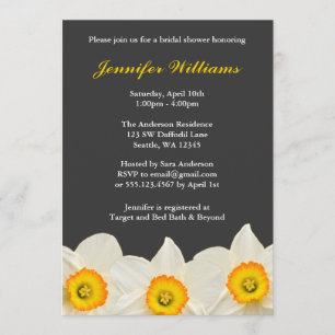 Invitación Ducha nupcial de la flor amarilla y gris del