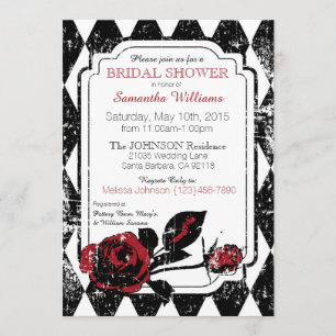Invitación Ducha nupcial de la impresión del diamante del