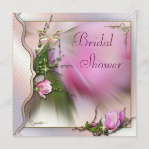 Invitación Ducha nupcial de la magnolia de la chispa rosada