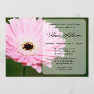 Invitación Ducha nupcial de la margarita suavemente rosada y