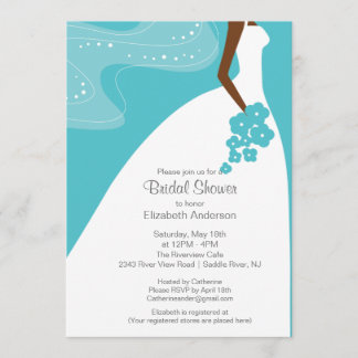 Invitación Ducha nupcial de la novia afroamericana agraciada