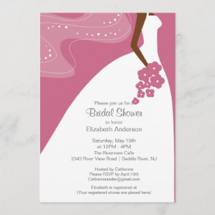 Invitación Ducha nupcial de la novia afroamericana agraciada