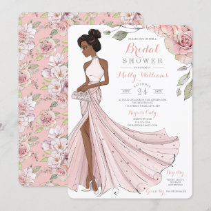 Invitación Ducha nupcial de la novia afroamericana de Blingy