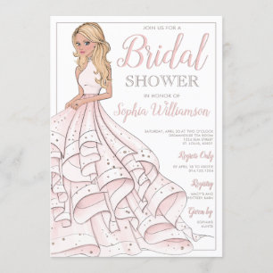 Invitación Ducha nupcial de la novia rubia atractiva del