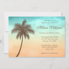 Invitación Ducha nupcial de la palmera tropical de la playa