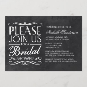 Invitación Ducha nupcial de la pizarra del vintage