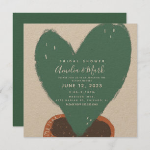 Invitación Ducha nupcial de la planta de Cactus, desgarrada p