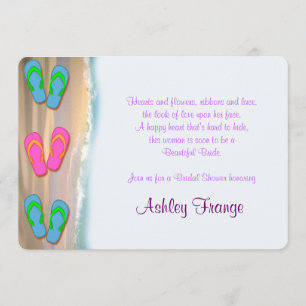 Invitación Ducha nupcial de la playa del flip-flop