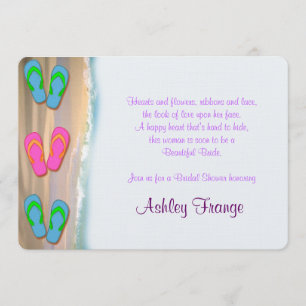 Invitación Ducha nupcial de la playa del flip-flop