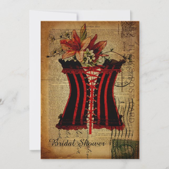 Invitación ducha nupcial de la ropa interior del fiesta del (Anverso)