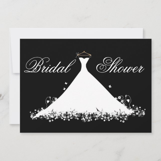 Invitación Ducha nupcial de la silueta elegante del vestido (Anverso)