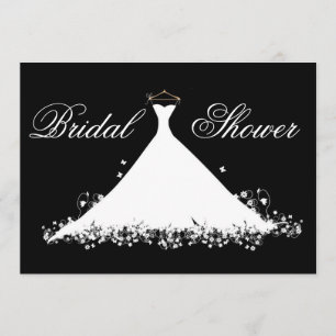 Invitación Ducha nupcial de la silueta elegante del vestido