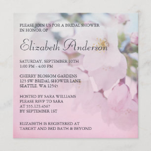 Invitación Ducha nupcial de las flores de cerezo