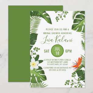 Invitación Ducha nupcial de las hojas de palma tropicales