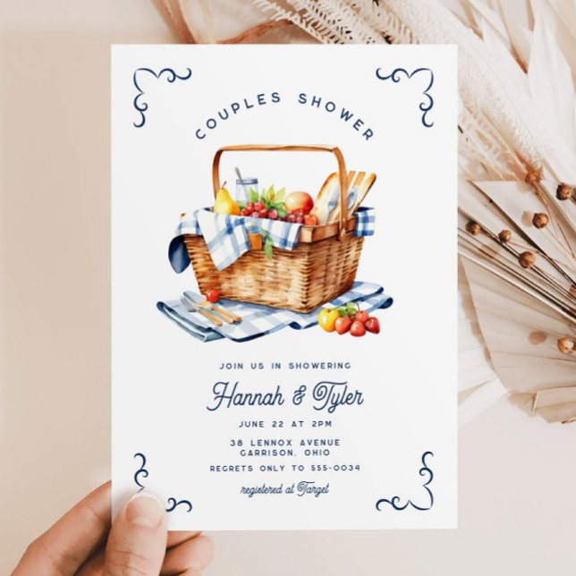 Invitación Ducha nupcial de las parejas azules de la marina d (Subido por el creador)