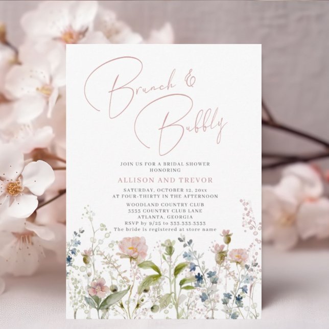 Invitación Ducha nupcial de las parejas con flores de bronce  (Subido por el creador)