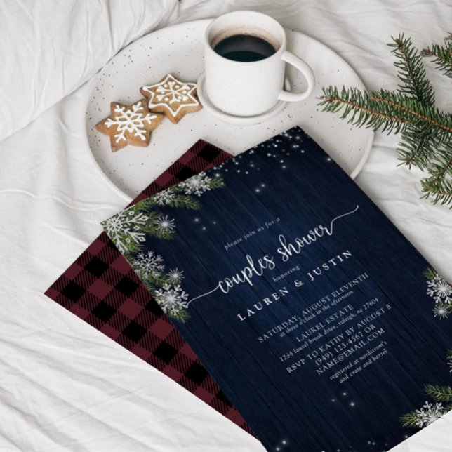Invitación Ducha nupcial de las parejas de copas azules de co (Couples Shower Invitation!)