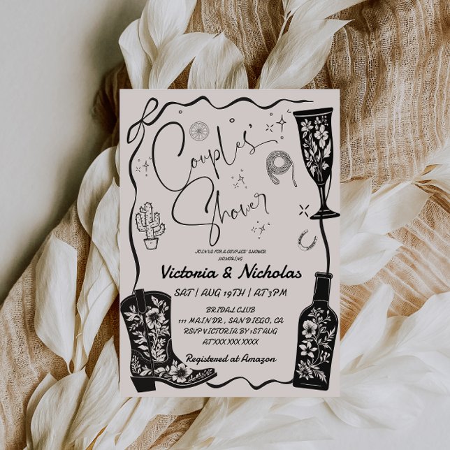 Invitación Ducha nupcial de las parejas occidentales (Subido por el creador)