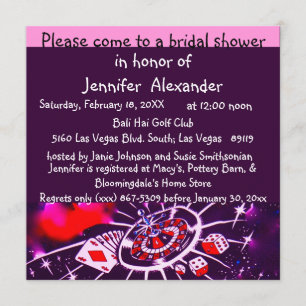 Invitación Ducha nupcial de Las Vegas