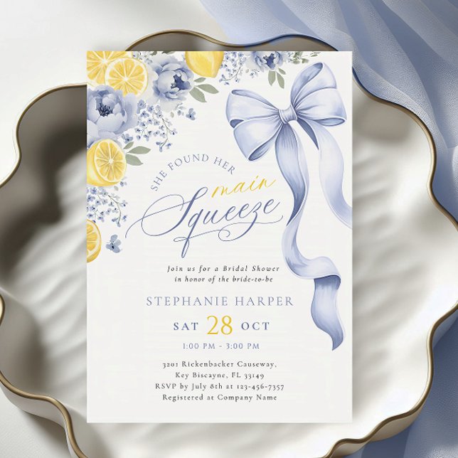 Invitación Ducha nupcial de limón azul de Coquette (Subido por el creador)