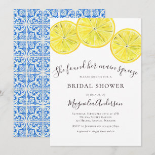 Invitación Ducha nupcial de limón limón mediterráneo