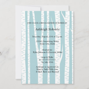Invitación Ducha nupcial de los árboles de Birch blanca