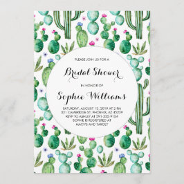 Invitación Ducha nupcial de los cactus verdes encantadores de
