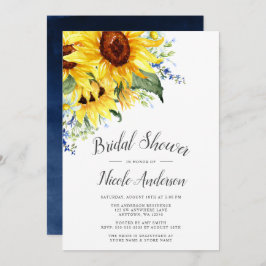 Invitación Ducha nupcial de los girasoles elegantes de la