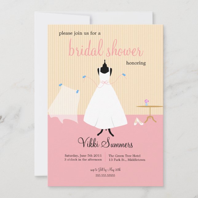 Invitación Ducha nupcial de los pájaros lindos (Anverso)