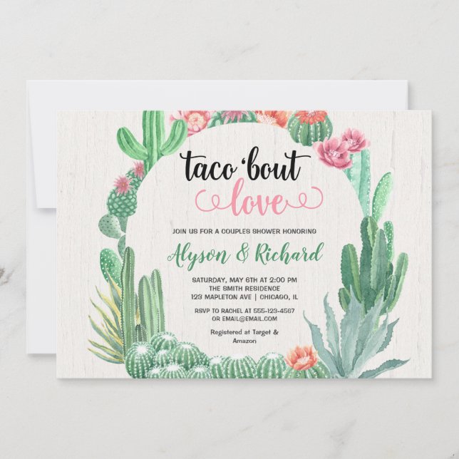 Invitación Ducha nupcial de los pares de la fiesta, amor del (Anverso)