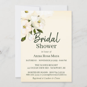 Invitación Ducha nupcial de los rosas blancos elegantes de la