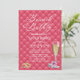 Invitación Ducha nupcial de lujo rosa y cristalina