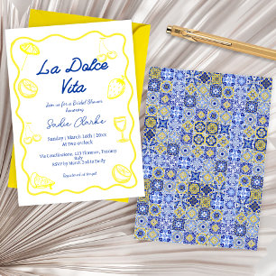 Invitación Ducha nupcial de mano italiana de la Dolce Vita